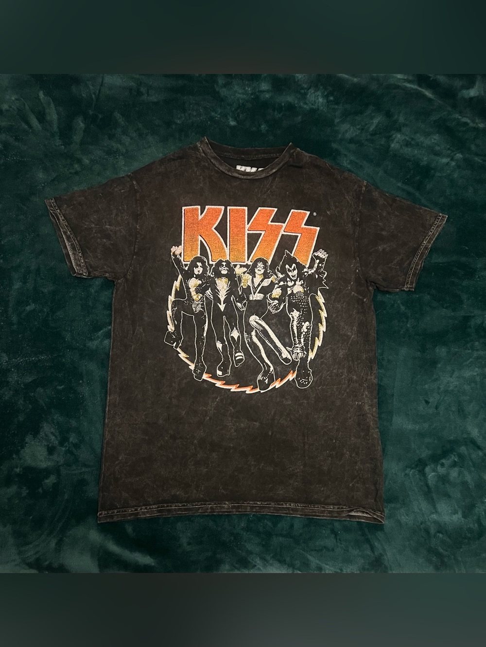 KISS band t-shirt - black wash Men Size M